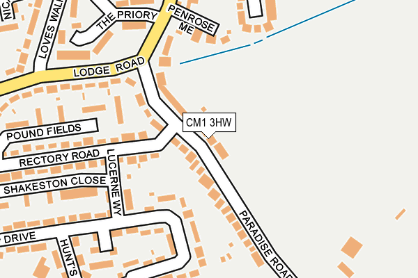 CM1 3HW map - OS OpenMap – Local (Ordnance Survey)