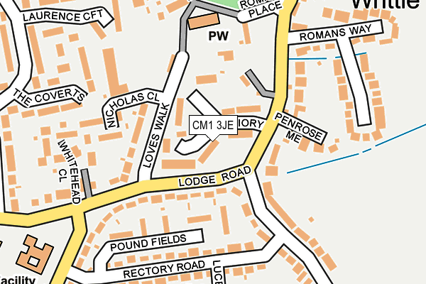 CM1 3JE map - OS OpenMap – Local (Ordnance Survey)