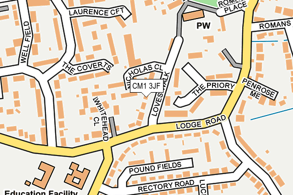 CM1 3JF map - OS OpenMap – Local (Ordnance Survey)