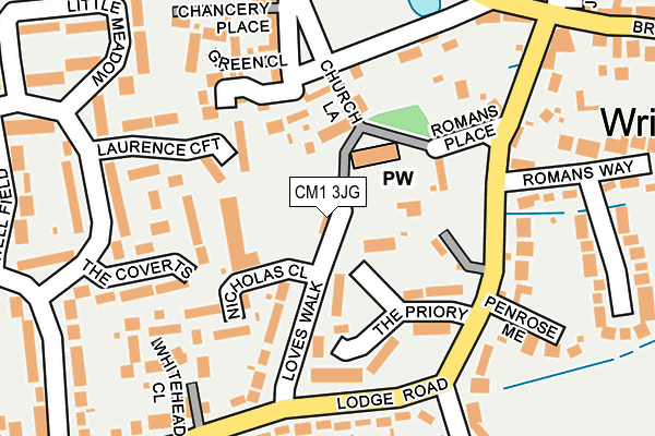 CM1 3JG map - OS OpenMap – Local (Ordnance Survey)