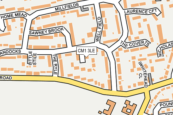 CM1 3LE map - OS OpenMap – Local (Ordnance Survey)