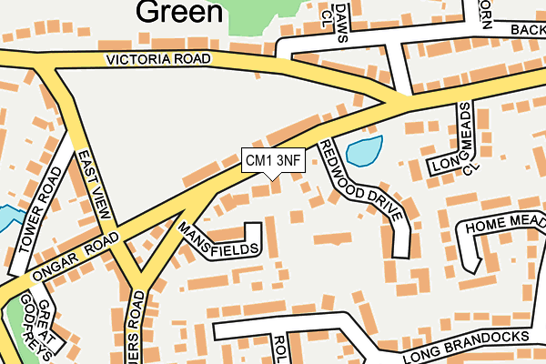 CM1 3NF map - OS OpenMap – Local (Ordnance Survey)
