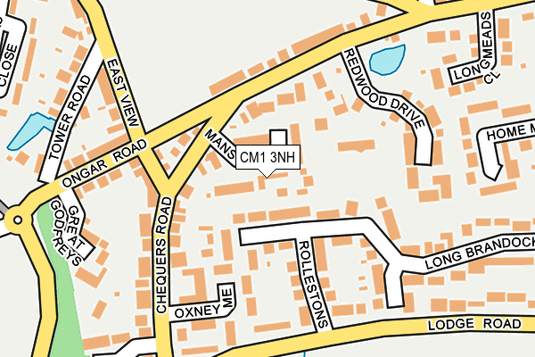 CM1 3NH map - OS OpenMap – Local (Ordnance Survey)