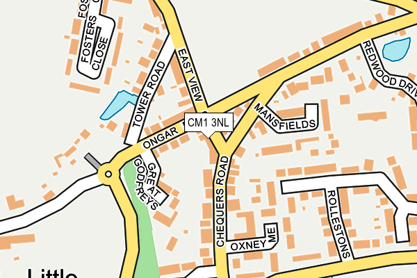 CM1 3NL map - OS OpenMap – Local (Ordnance Survey)