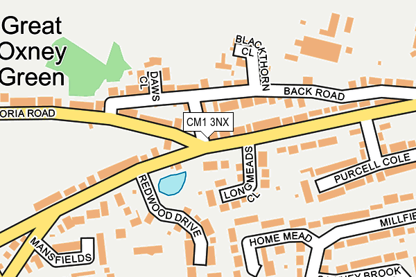 CM1 3NX map - OS OpenMap – Local (Ordnance Survey)