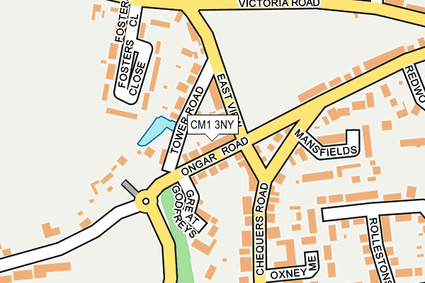 CM1 3NY map - OS OpenMap – Local (Ordnance Survey)