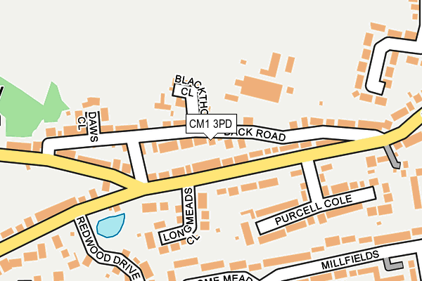 CM1 3PD map - OS OpenMap – Local (Ordnance Survey)