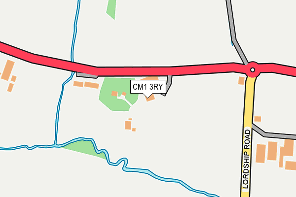 CM1 3RY map - OS OpenMap – Local (Ordnance Survey)