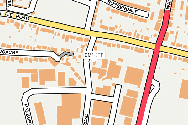 CM1 3TF map - OS OpenMap – Local (Ordnance Survey)