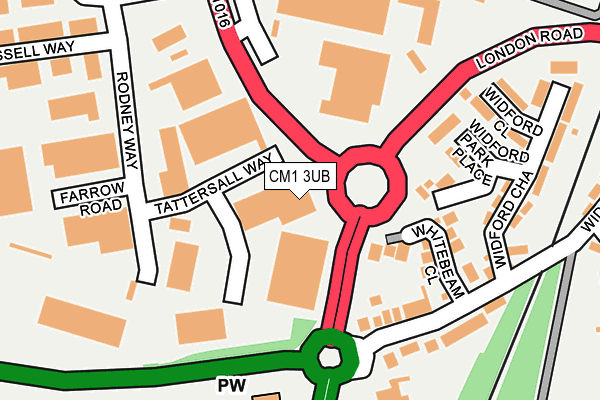 CM1 3UB map - OS OpenMap – Local (Ordnance Survey)
