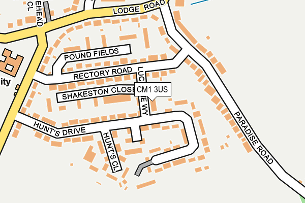 CM1 3US map - OS OpenMap – Local (Ordnance Survey)
