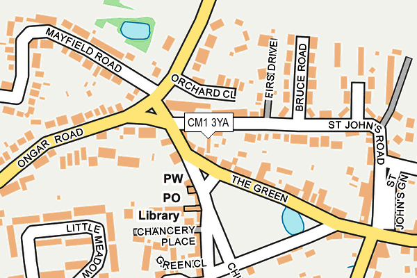 CM1 3YA map - OS OpenMap – Local (Ordnance Survey)