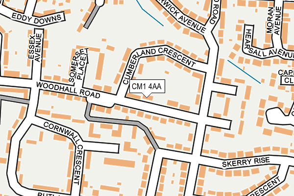 CM1 4AA map - OS OpenMap – Local (Ordnance Survey)