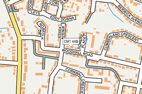 CM1 4AB map - OS OpenMap – Local (Ordnance Survey)