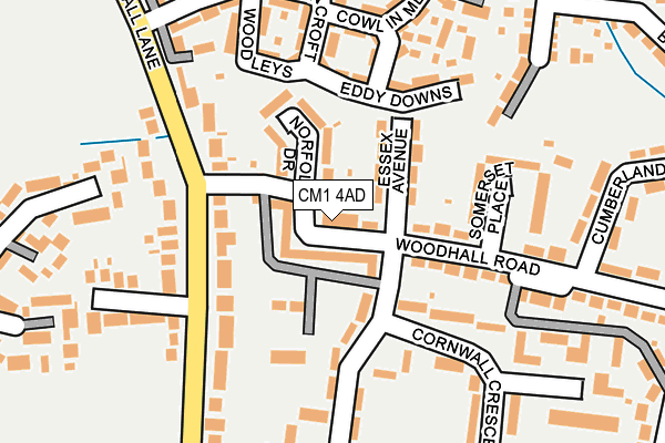 CM1 4AD map - OS OpenMap – Local (Ordnance Survey)