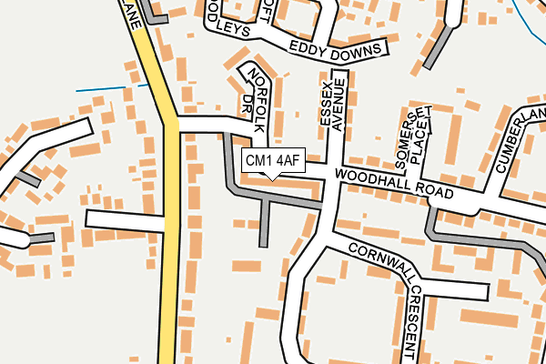CM1 4AF map - OS OpenMap – Local (Ordnance Survey)