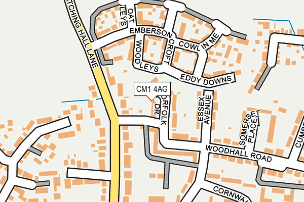 CM1 4AG map - OS OpenMap – Local (Ordnance Survey)