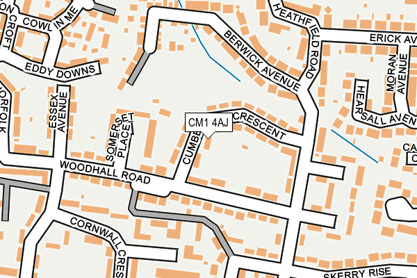 CM1 4AJ map - OS OpenMap – Local (Ordnance Survey)