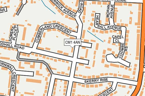 CM1 4AN map - OS OpenMap – Local (Ordnance Survey)