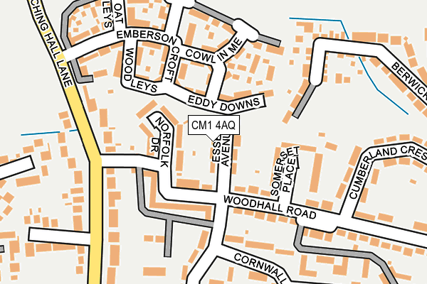 CM1 4AQ map - OS OpenMap – Local (Ordnance Survey)