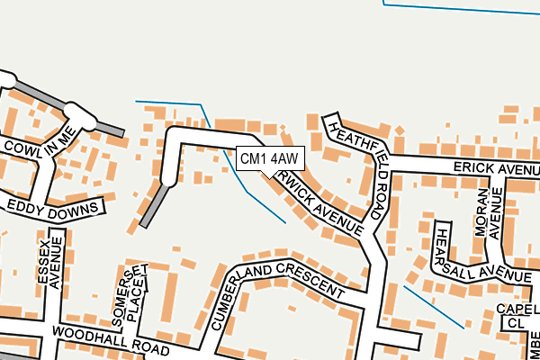 CM1 4AW map - OS OpenMap – Local (Ordnance Survey)