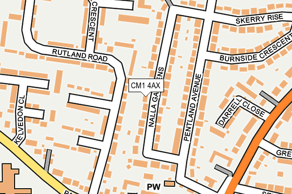 CM1 4AX map - OS OpenMap – Local (Ordnance Survey)