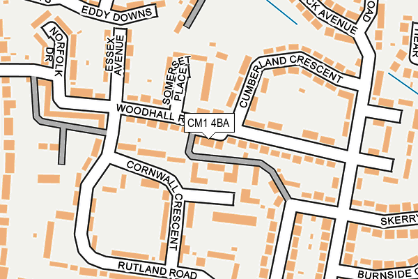 CM1 4BA map - OS OpenMap – Local (Ordnance Survey)