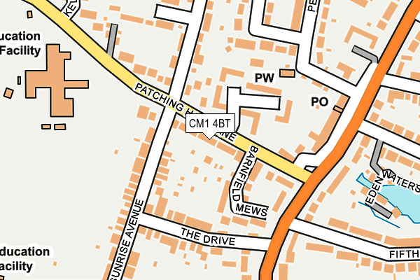 CM1 4BT map - OS OpenMap – Local (Ordnance Survey)
