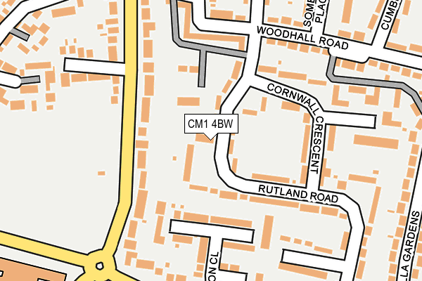 CM1 4BW map - OS OpenMap – Local (Ordnance Survey)