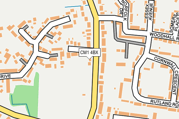 CM1 4BX map - OS OpenMap – Local (Ordnance Survey)