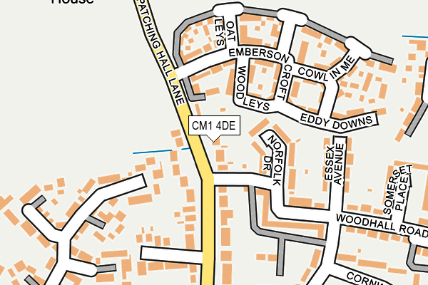 CM1 4DE map - OS OpenMap – Local (Ordnance Survey)