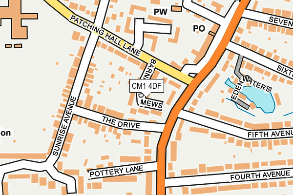 CM1 4DF map - OS OpenMap – Local (Ordnance Survey)