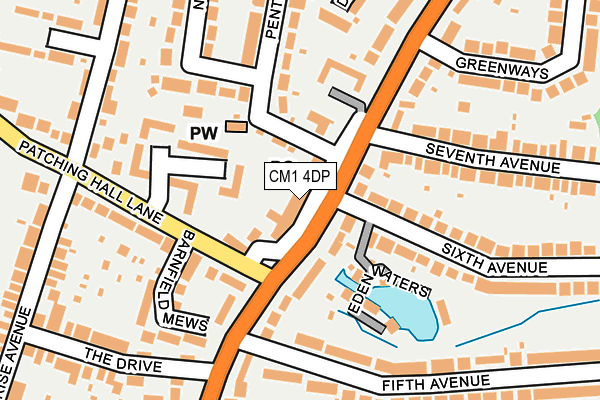 CM1 4DP map - OS OpenMap – Local (Ordnance Survey)