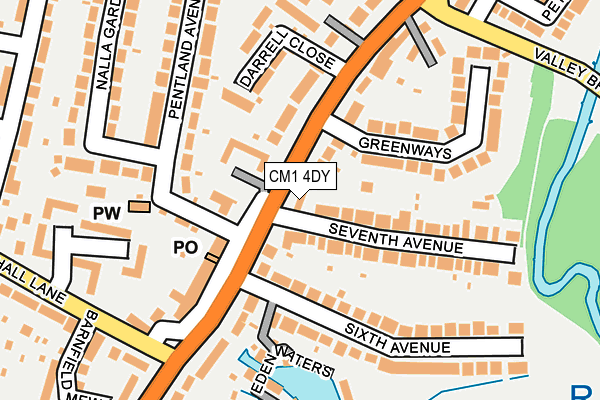 CM1 4DY map - OS OpenMap – Local (Ordnance Survey)