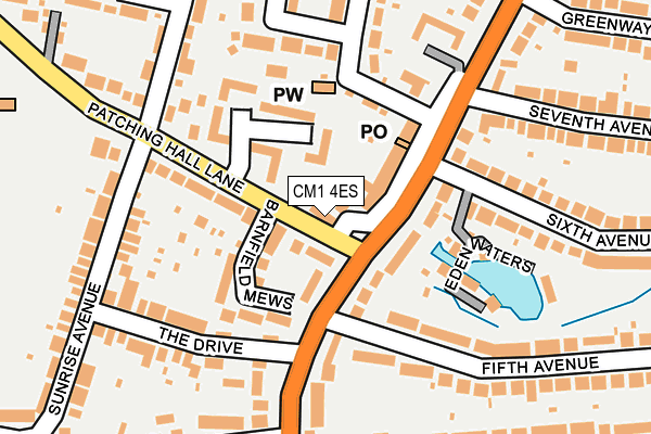 CM1 4ES map - OS OpenMap – Local (Ordnance Survey)