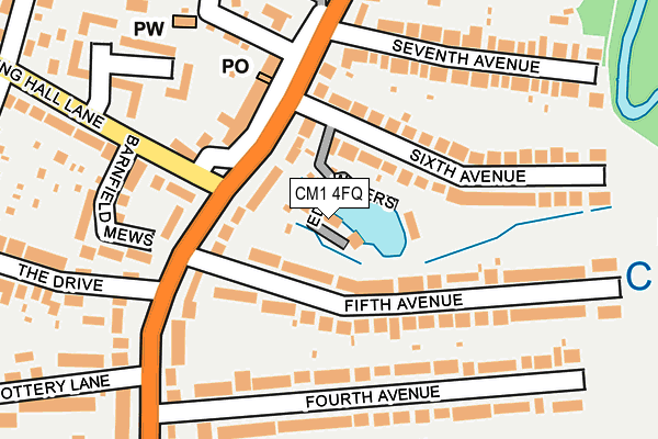CM1 4FQ map - OS OpenMap – Local (Ordnance Survey)