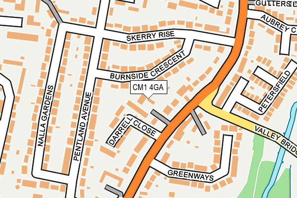 CM1 4GA map - OS OpenMap – Local (Ordnance Survey)