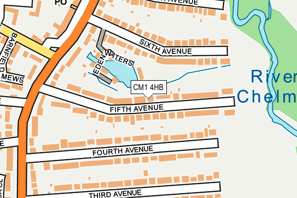 CM1 4HB map - OS OpenMap – Local (Ordnance Survey)