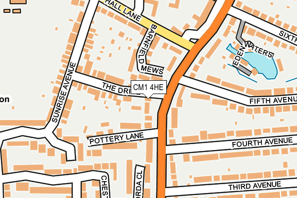 CM1 4HE map - OS OpenMap – Local (Ordnance Survey)