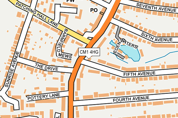 CM1 4HG map - OS OpenMap – Local (Ordnance Survey)
