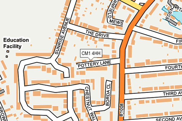 CM1 4HH map - OS OpenMap – Local (Ordnance Survey)