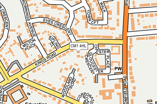 CM1 4HL map - OS OpenMap – Local (Ordnance Survey)