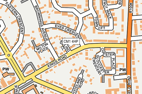 CM1 4HP map - OS OpenMap – Local (Ordnance Survey)