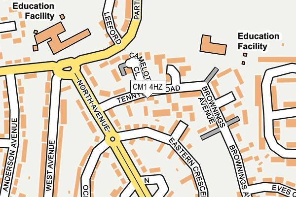 CM1 4HZ map - OS OpenMap – Local (Ordnance Survey)