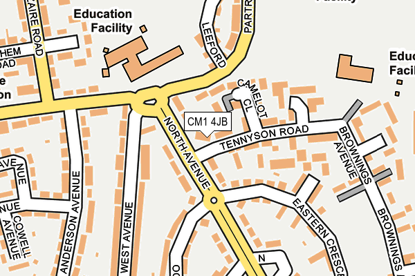 CM1 4JB map - OS OpenMap – Local (Ordnance Survey)