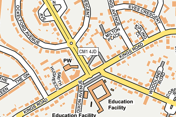 CM1 4JD map - OS OpenMap – Local (Ordnance Survey)