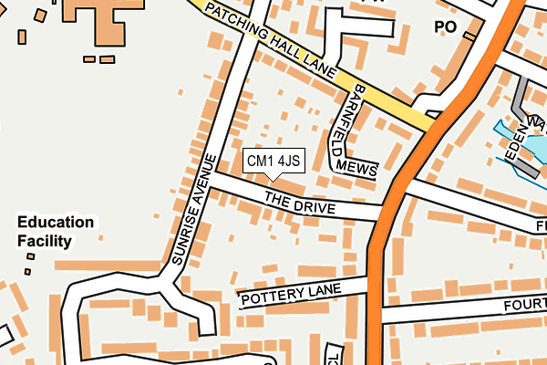 CM1 4JS map - OS OpenMap – Local (Ordnance Survey)