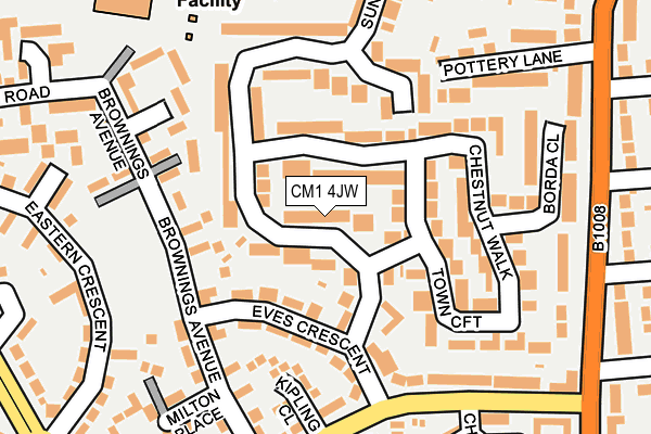 CM1 4JW map - OS OpenMap – Local (Ordnance Survey)