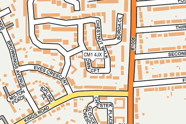 CM1 4JX map - OS OpenMap – Local (Ordnance Survey)