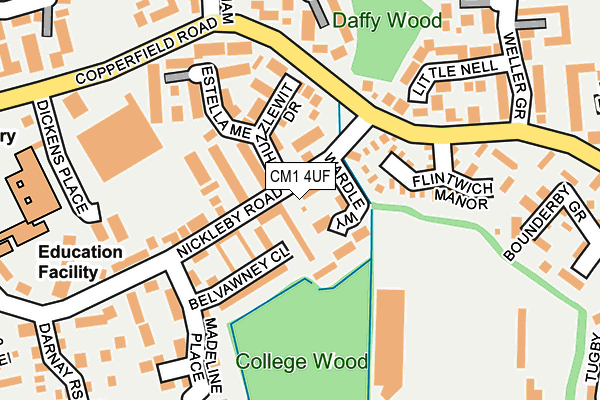 CM1 4UF map - OS OpenMap – Local (Ordnance Survey)